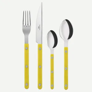 Sabre Bistrot Shiny Solid Yellow 4 Pieces Cutlery Set, 040