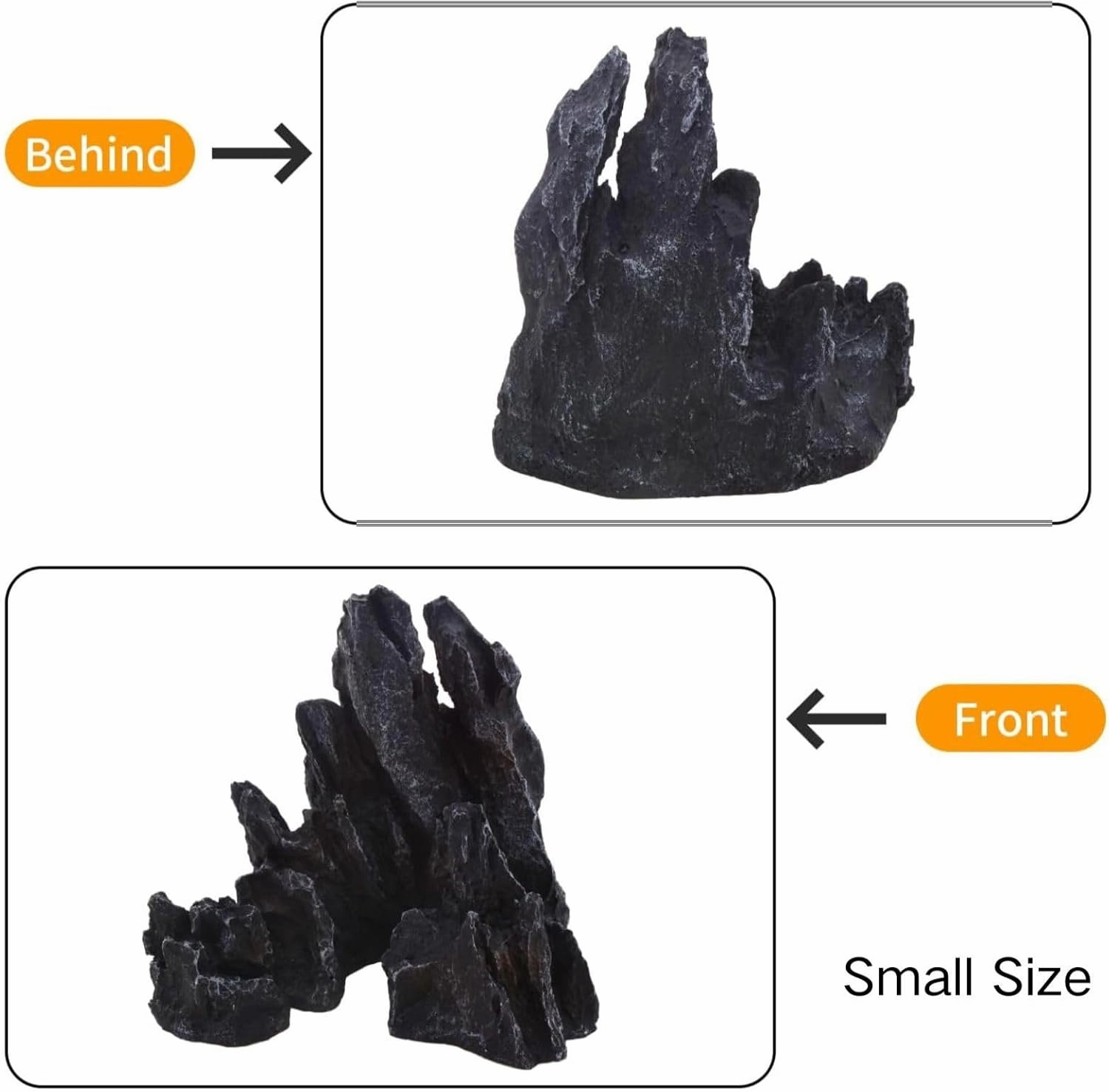 Saim Large Aquarium Decorations Mountain View Stone, 2Pack Artificial Jagged Canyon Rock Formation Mountain Hill View Stone Ornament Set Easy and Quick Solution for Aquascaping Fish Tank