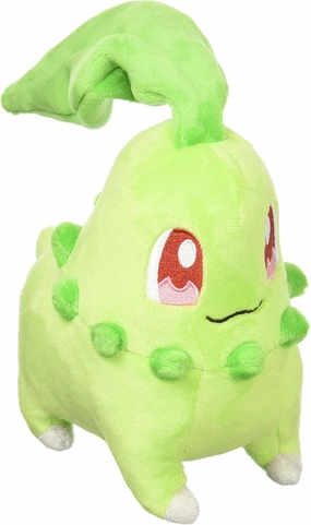 Sanei Pokemon All Star Collection PP40 Chikorita 6" Stuffed Plush, Green