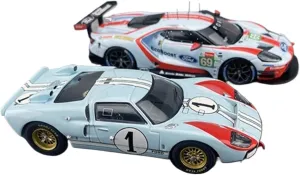 Scale Model Alloy Rally IXO Adapted to Ford GT40 24H Le Mans Double Car Set Metal Collection Ornaments 1/43 Coupe Simulation