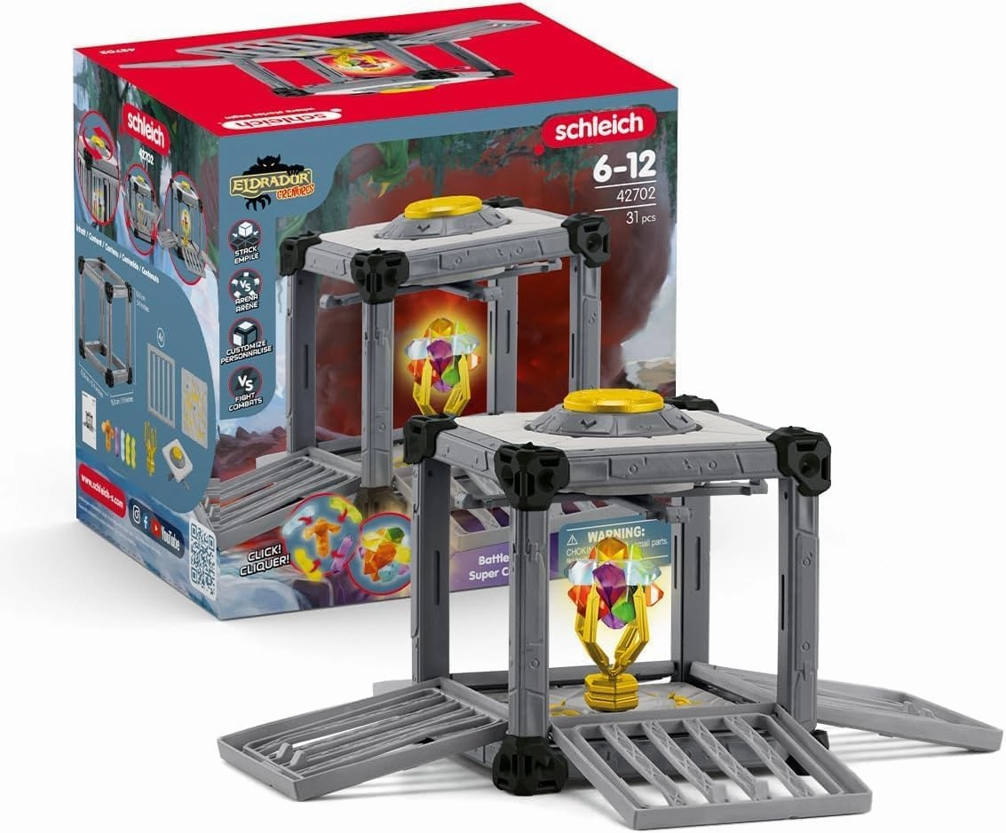 Schleich Eldrador Creatures - BattleCave Super Crystals Puzzle Set Toy - Cool Expandable Fortress for Boys and Girls - Interactive, Mythical Fantasy Playset for Kids Ages 7 