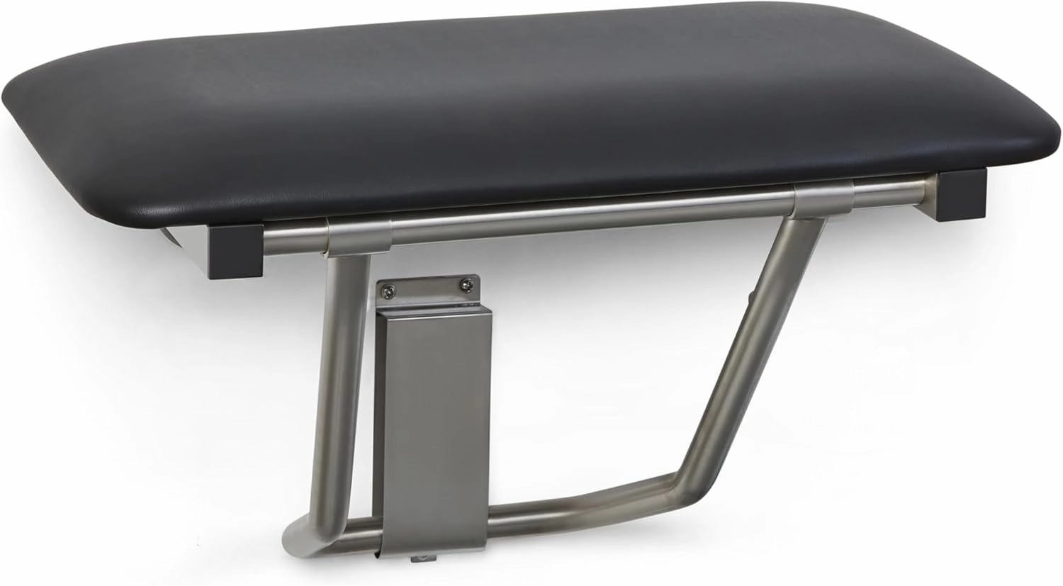 Seachrome 18" x 15" Black Padded Cushion Folding Wall Mount Bench Shower Seat, ADA Compliant