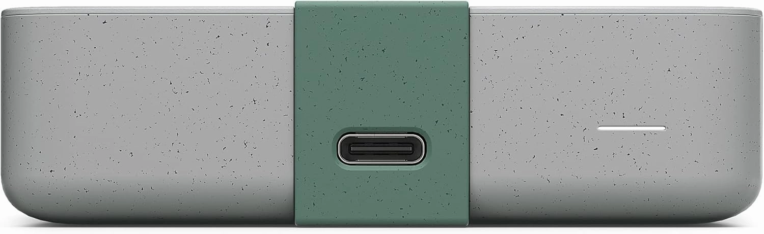 Seagate Ultra Touch HDD 5TB External Hard Drive - 15mm, Pebble Grey, Post-Consumer Recycled Material, 6mo Dropbox and Mylio, Rescue Services (STMA5000400)