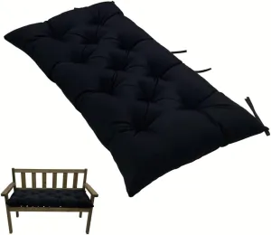 SEAHOME Indoor/Outdoor Bench Cushion,Waterproof Swing Seat Cushion,Outdoor Chair Cuhion,for Lounger Garden Furniture Patio Loveseat (47.2'' x 19.7'', Black)
