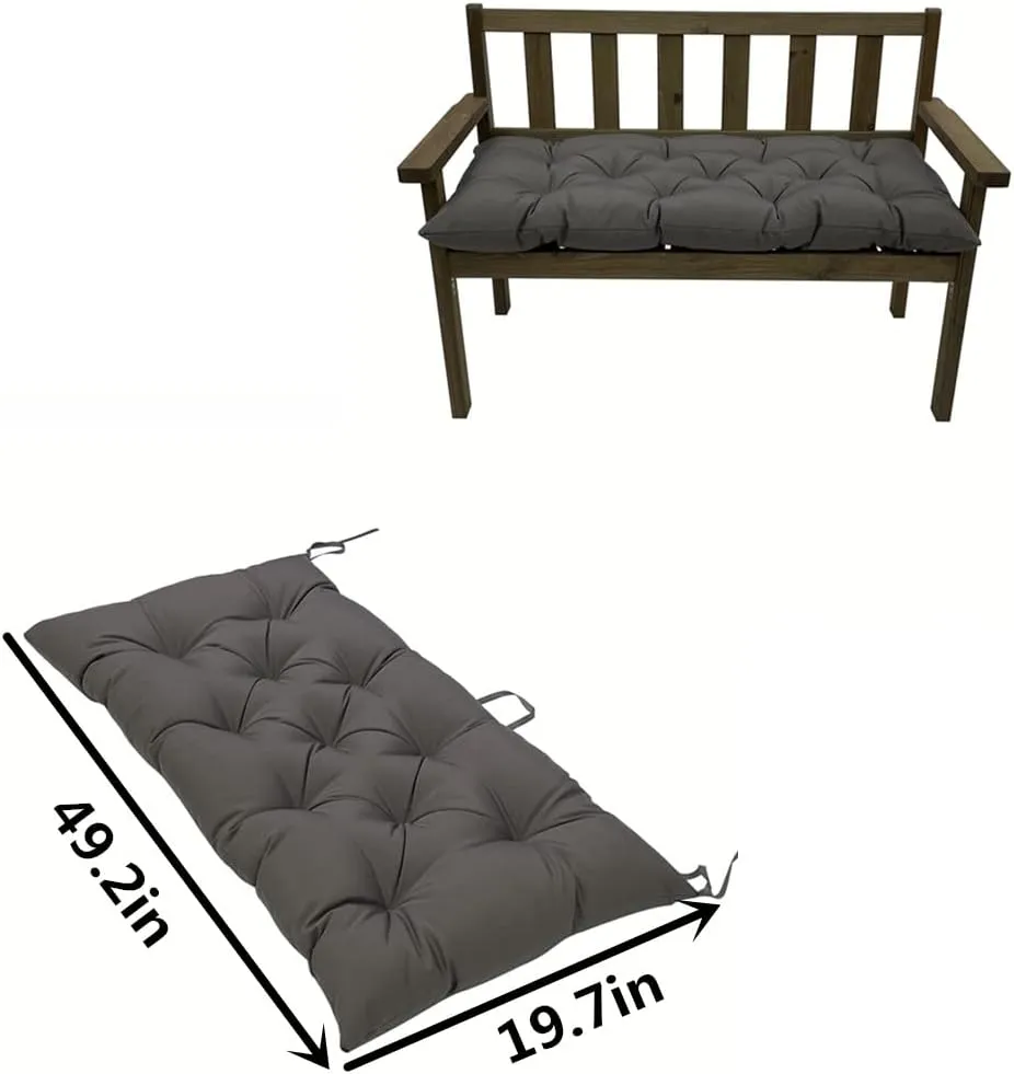 SEAHOME Indoor/Outdoor Bench Cushion,Waterproof Swing Seat Cushion,Outdoor Chair Cuhion,for Lounger Garden Furniture Patio Loveseat (47.2'' x 19.7'', Dark Grey)