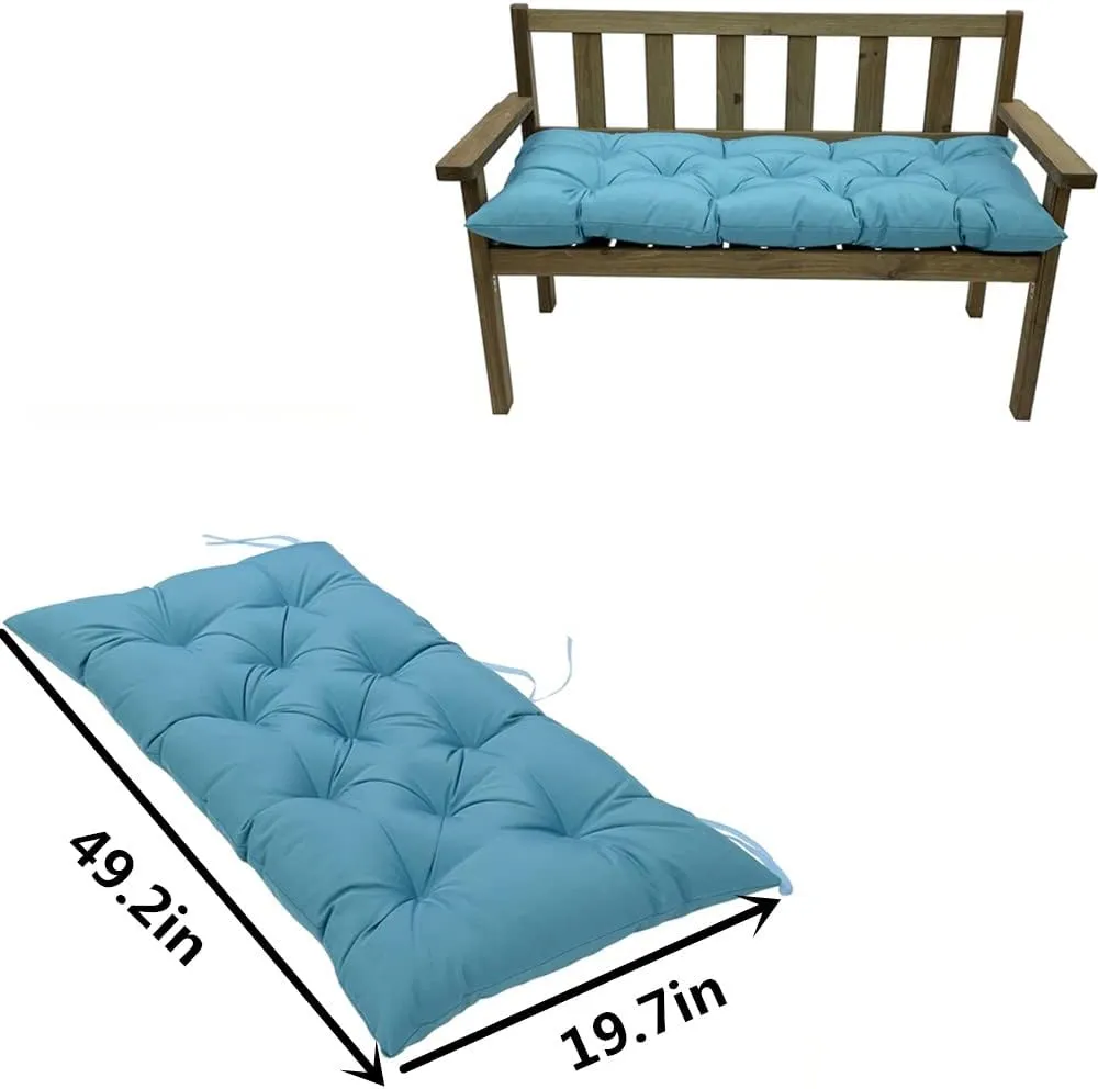 SeaHome Indoor/Outdoor Bench Cushion,Waterproof Swing Seat Cushion,Outdoor Chair Cuhion,for Lounger Garden Furniture Patio Loveseat Bench (47.2" x 19.7", Blue)