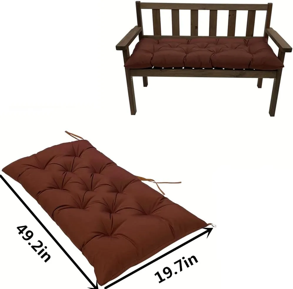 SeaHome Indoor/Outdoor Bench Cushion,Waterproof Swing Seat Cushion,Outdoor Chair Cuhion,for Lounger Garden Furniture Patio Loveseat Bench (47.2" x 19.7", Coffee)
