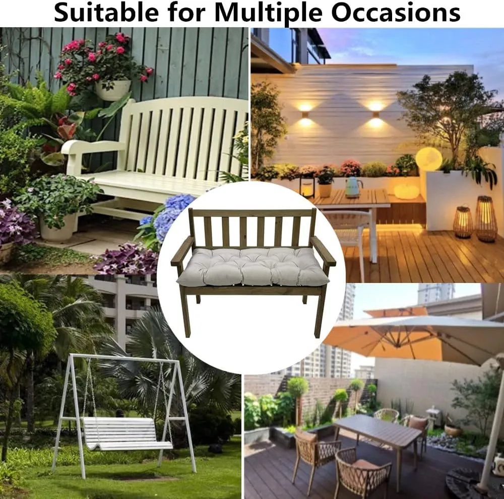 SeaHome Indoor/Outdoor Bench Cushion,Waterproof Swing Seat Cushion,Outdoor Chair Cuhion,for Lounger Garden Furniture Patio Loveseat Bench (47.2" x 19.7", Coffee)