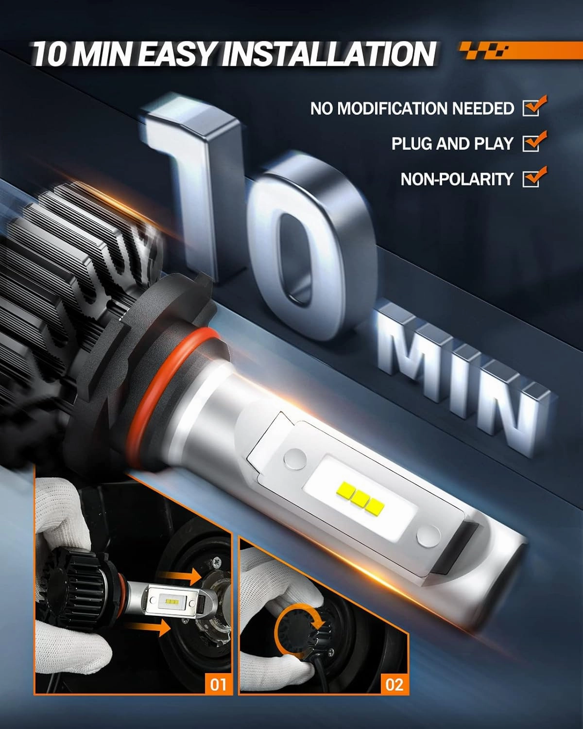 SEALIGHT 9005/HB3 and 9006/HB4 Fog Light Combo, 9005 9006 Powersports Bulbs with Plug and Play, 50000 Hours Lifespan, Non-polarity, Fog Light, Pack of 4