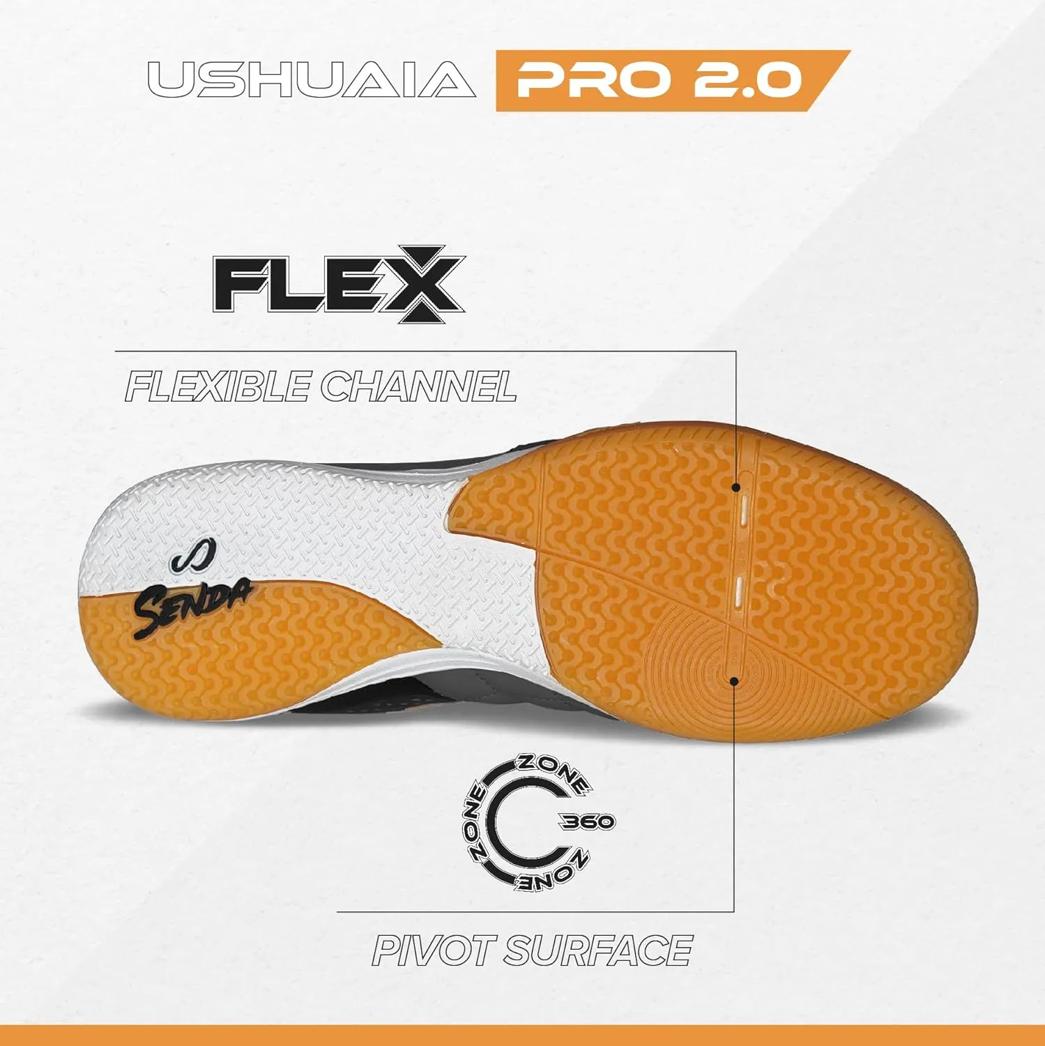 SENDA Ushuaia Pro 2.0 Indoor Soccer, Court, and Futsal Shoes, Unisex, Adult and Youth Sizes