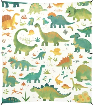 Set Cartoon Watercolor Dinosaurs Beach Cabana Tent UPF50 Easy Setup Large Sun Shelter with Sand Shovel for Camping Trips, Fishing, Backyard Fun or Picnics