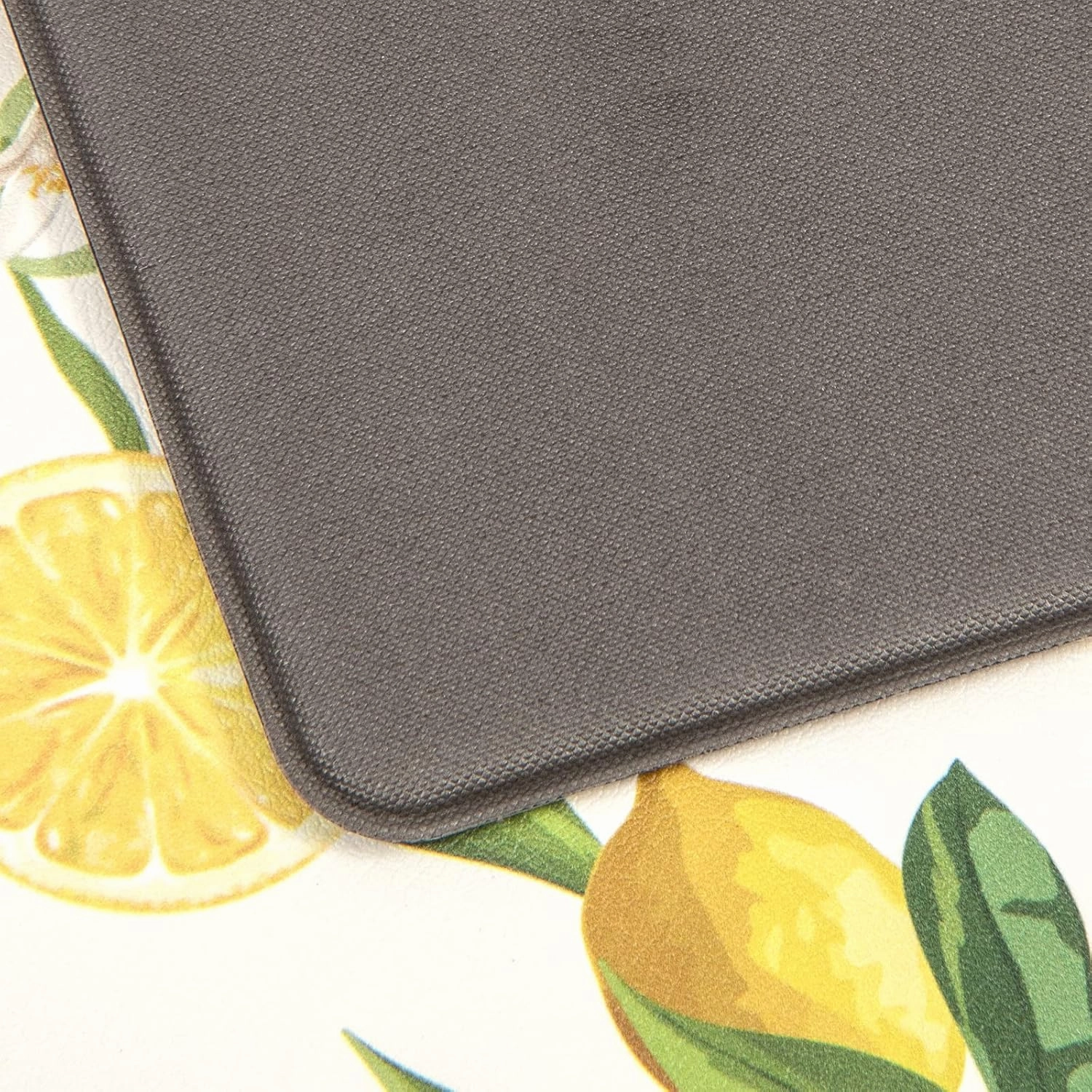 SHACOS Anti Fatigue Lemon Kitchen Rugs Mats Set of 2 Pieces Non Slip Soft Cushioned Standing Mat and Runner Wipeable Floor Mat, 17"x27.5" 17"x47", White