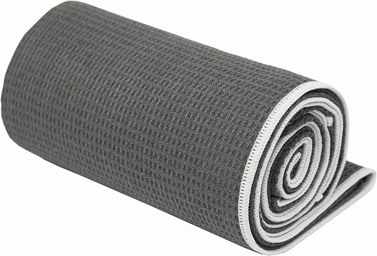 Shandali Hot Yoga Towel - Mat-Sized, Microfiber, Super Absorbent, Anti-Slip, Injury Free, 24" x 72" - Best Bikram Yoga Towel - Exercise, Fitness, Pilates Gear