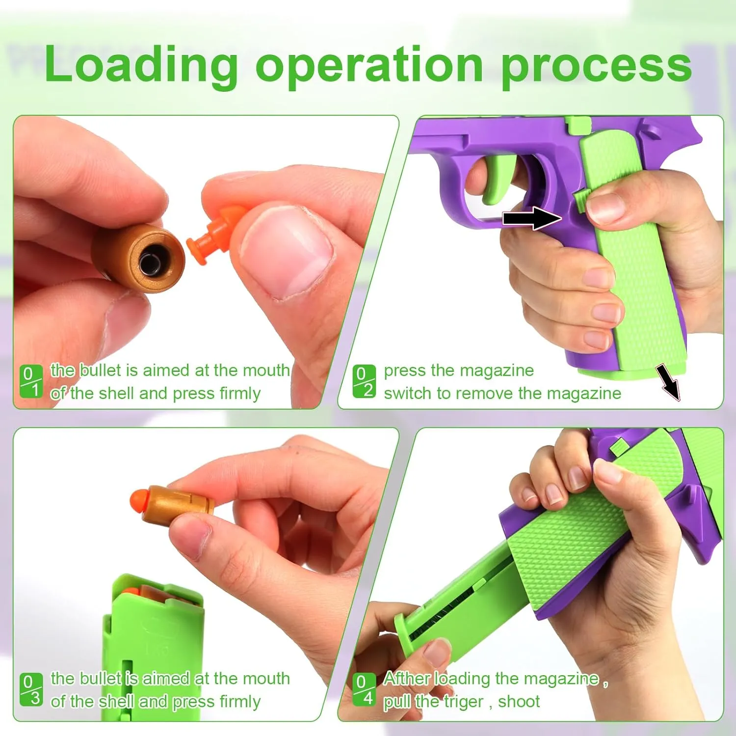 Shell Ejecting Toy Gun Fun Toy Soft Bullet Nerf Gun Fully Automatic Reloading Ideal Gifts for Boys Adults Christmas Birthday