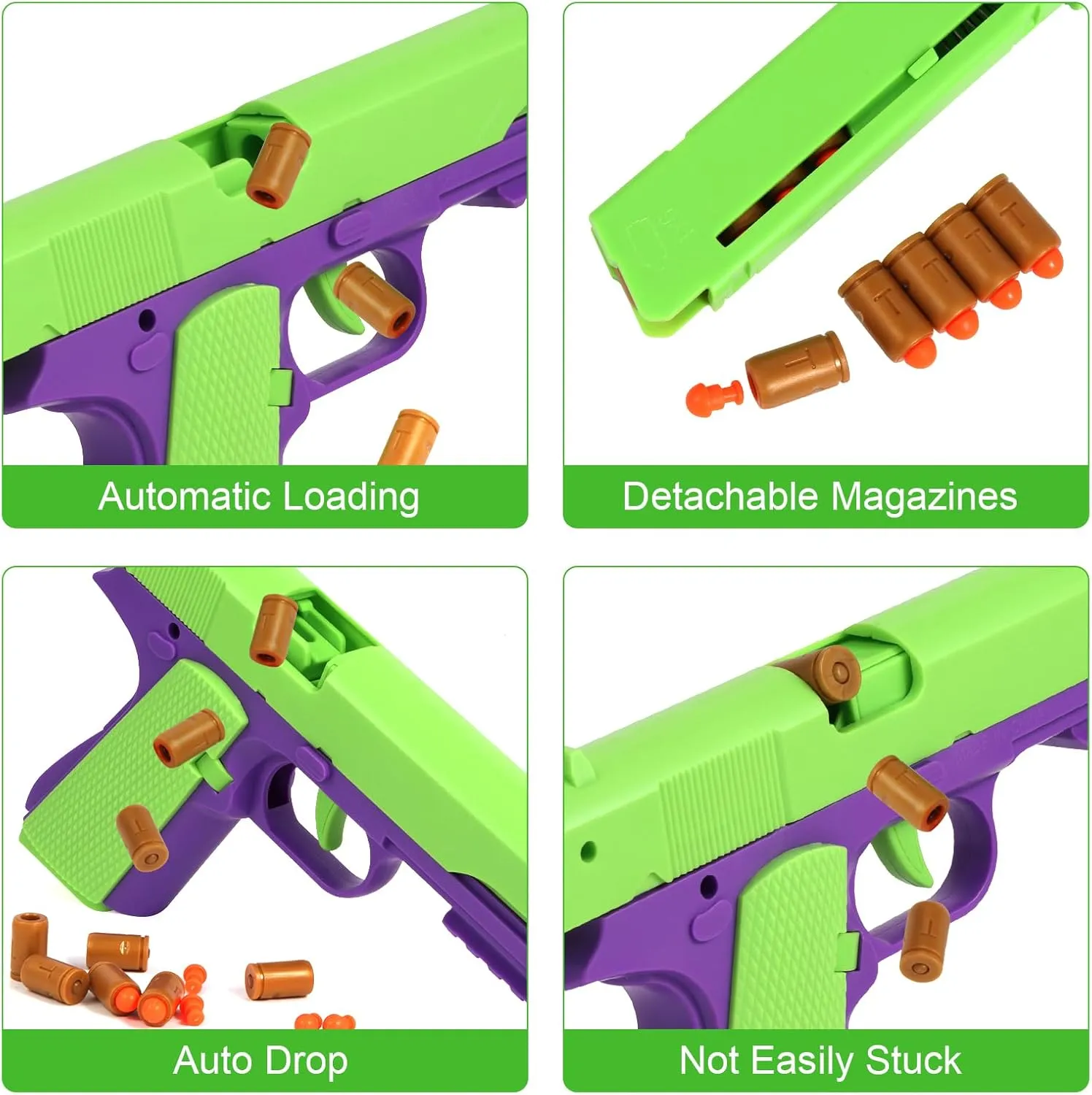 Shell Ejecting Toy Gun Fun Toy Soft Bullet Nerf Gun Fully Automatic Reloading Ideal Gifts for Boys Adults Christmas Birthday