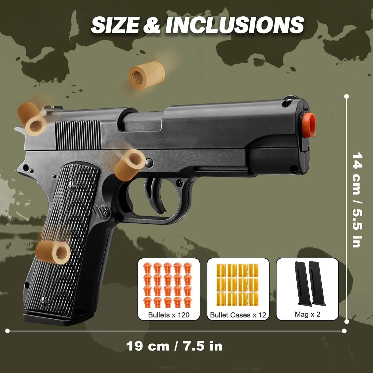 Shell Ejecting Toy Gun, Semi-Automatic Soft Bullet Toy Guns for Boys 8-12, Cool Toy Pistol with 100 Soft Bullets, Educational Model Outdoor Shooting Game