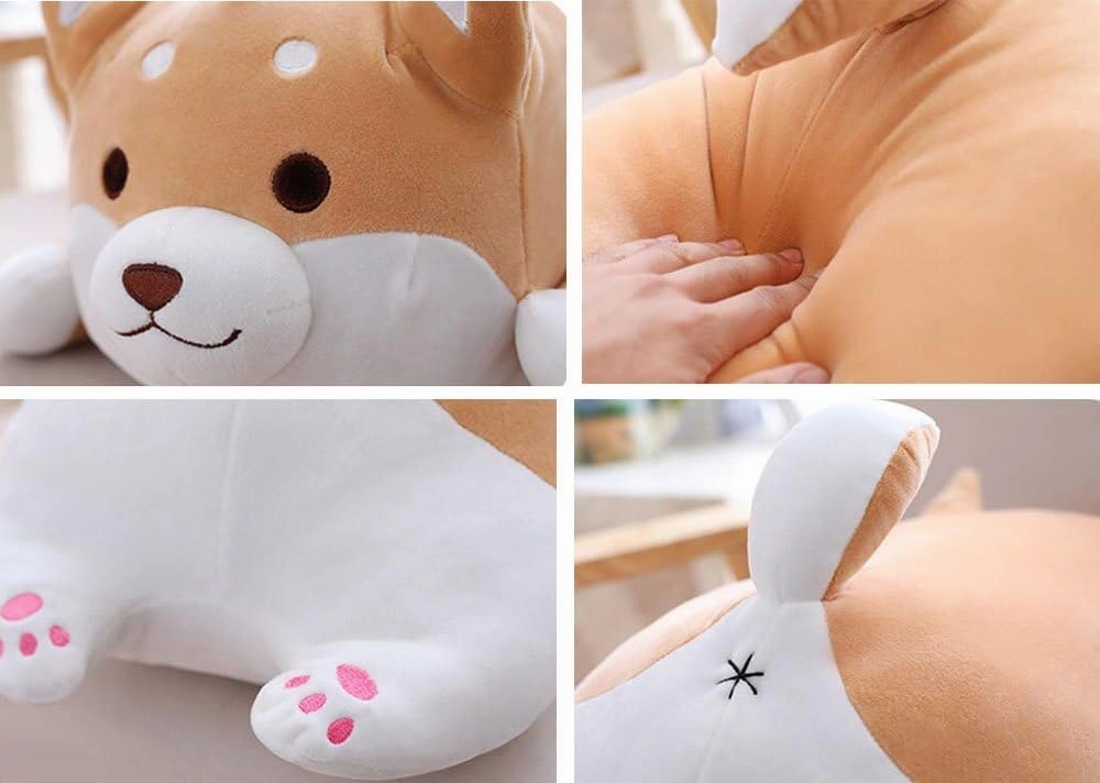 Shiba Inu Dog Super Soft Plush Throw Pillow Lifelike Animal Pillows Plush Toy for Valentine's Gift, Bed,Sofa Chair