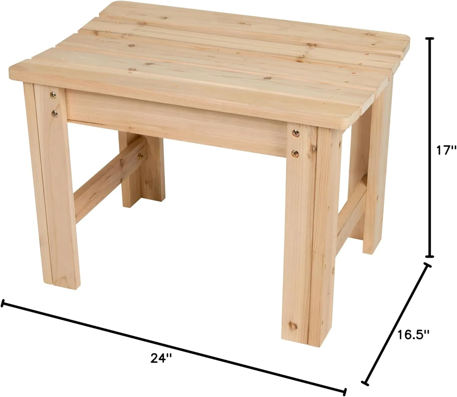Shine Company Outdoor Wood Backless Patio Garden Bench, 2 Ft, Natural