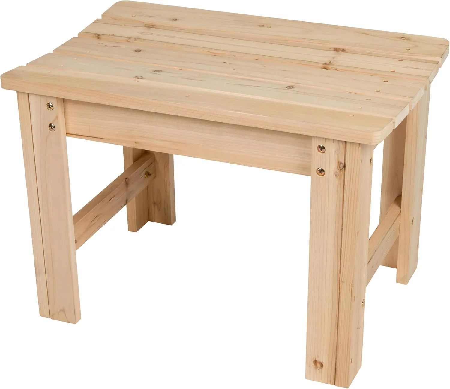 Shine Company Outdoor Wood Backless Patio Garden Bench, 2 Ft, Natural