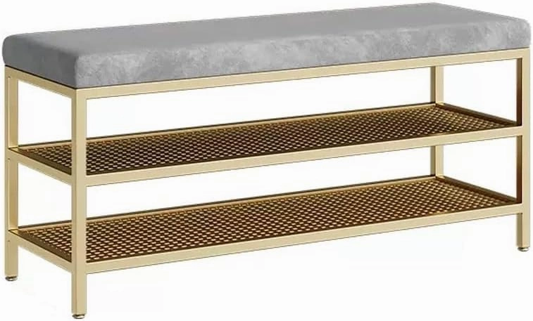 Shoe Bench Shoe Changing Stool Shoe Rack Shoe Cabinet Long Stool Storage Fitting Room Rest Stool Soft Cushion Storage Bench(A,Small)