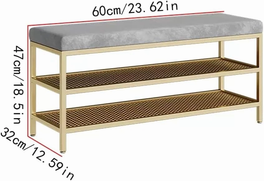 Shoe Bench Shoe Changing Stool Shoe Rack Shoe Cabinet Long Stool Storage Fitting Room Rest Stool Soft Cushion Storage Bench(A,Small)
