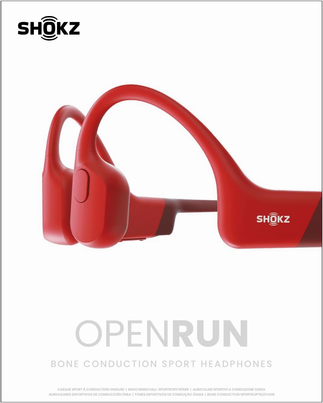 SHOKZ OpenRun (AfterShokz Aeropex) - Open-Ear Bluetooth Bone Conduction Sport Headphones - Sweat Resistant Wireless Earphones for Workouts and Running - Built-in Mic, with Headband