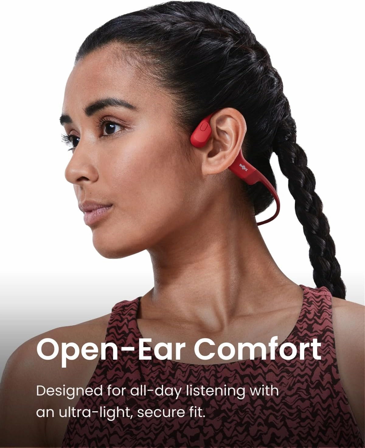 SHOKZ OpenRun (AfterShokz Aeropex) - Open-Ear Bluetooth Bone Conduction Sport Headphones - Sweat Resistant Wireless Earphones for Workouts and Running - Built-in Mic, with Headband