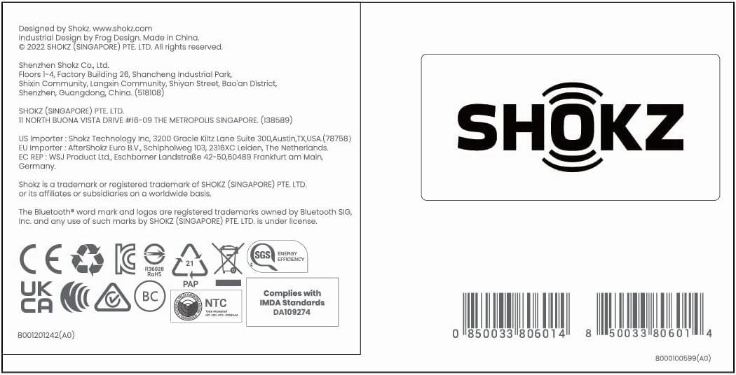 SHOKZ OpenRun (AfterShokz Aeropex) - Open-Ear Bluetooth Bone Conduction Sport Headphones - Sweat Resistant Wireless Earphones for Workouts and Running - Built-in Mic, with Headband