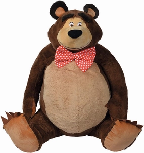 Simba 109301096 Mascha and The Bear XXL Plush Bear 150 cm Cuddly Soft with Bow Giant Giant Cuddly Toy Large Plush Toy Suitable for Children from 3 Years
