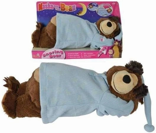 Simba Masha et Michka 109301008WEB Soft Toy Michka Snoring 40 cm Phosphorescent Pyjamas Batteries Included
