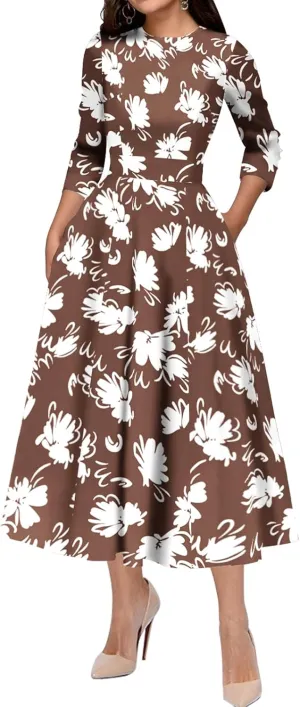 Simple Flavor Women's Vintage Dress Sleeveless O-Neck Party Cocktail Dress