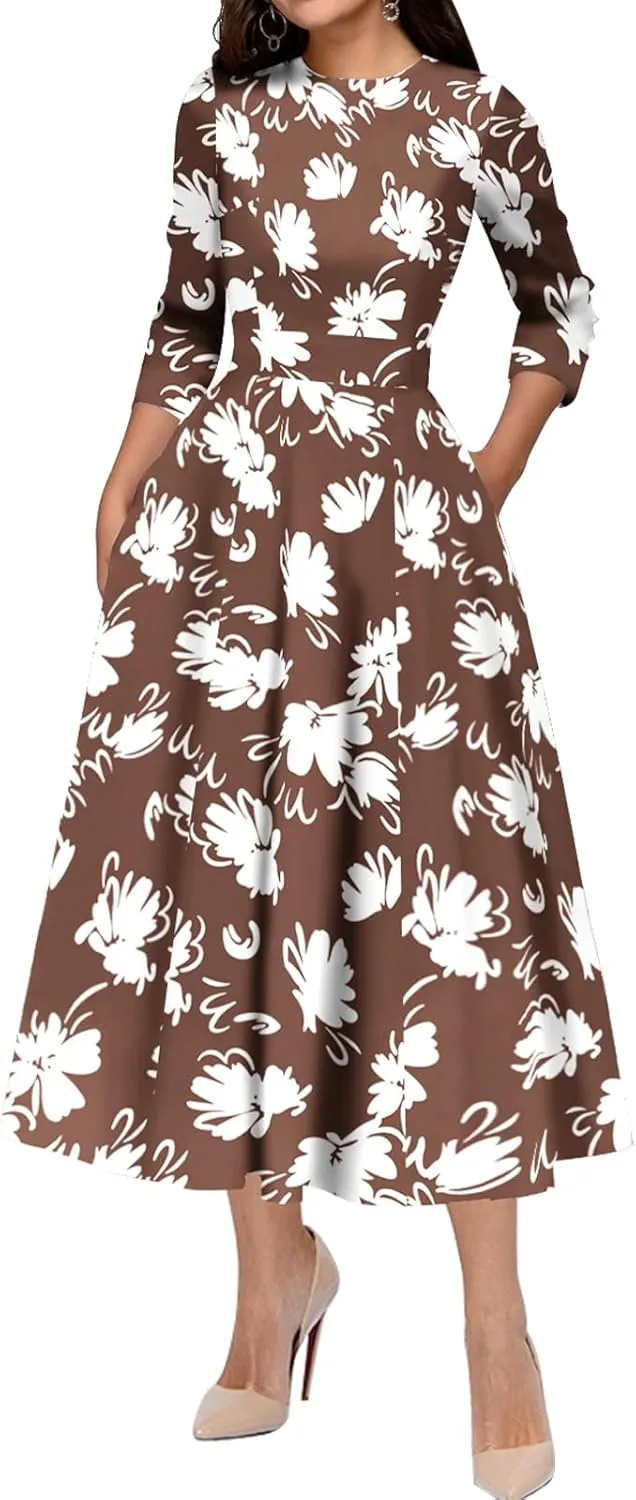Simple Flavor Women's Vintage Dress Sleeveless O-Neck Party Cocktail Dress