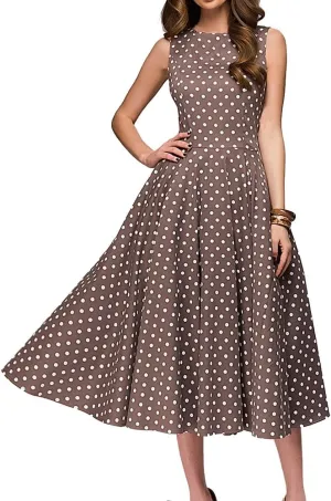 Simple Flavor Women's Vintage Dress Sleeveless O-Neck Party Cocktail Dress