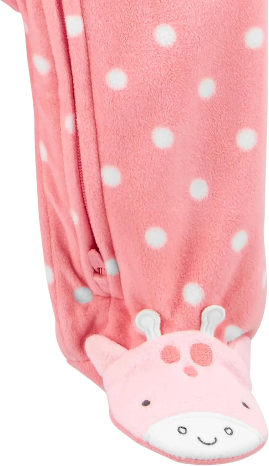 Simple Joys by Carter's Baby Girls' Fleece Footed Sleep and Play, Pack of 2