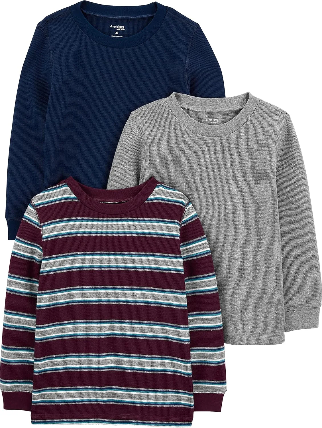 Simple Joys by Carter's Boys' 3-Pack Thermal Long Sleeve Shirts