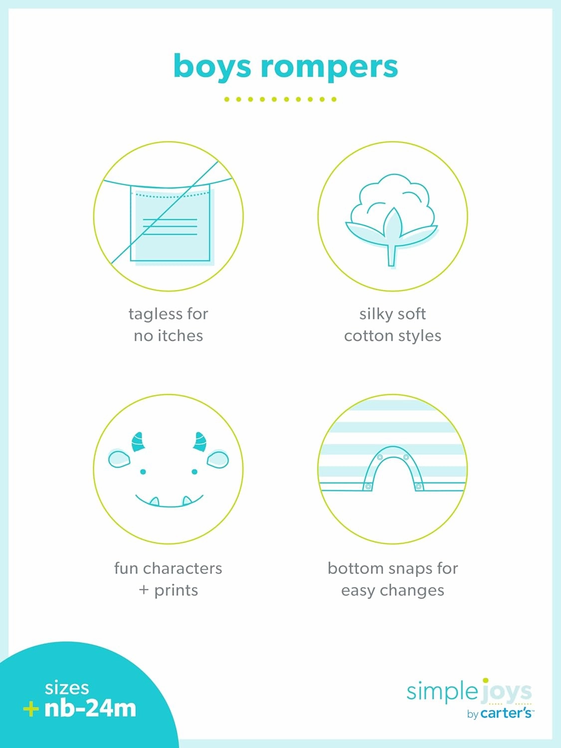 Simple Joys by Carter's baby-boys 3-pack Rompers