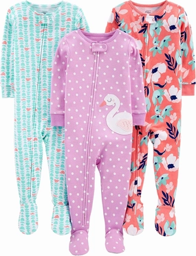 Simple Joys by Carter's Toddlers and Baby Boys' Snug-Fit Footed Cotton Pajamas, Pack of 3