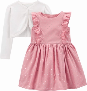 Simple Joys by Carter's Toddlers and Baby Girls' 2-Piece Special Occasion Dress and Cardigan Set
