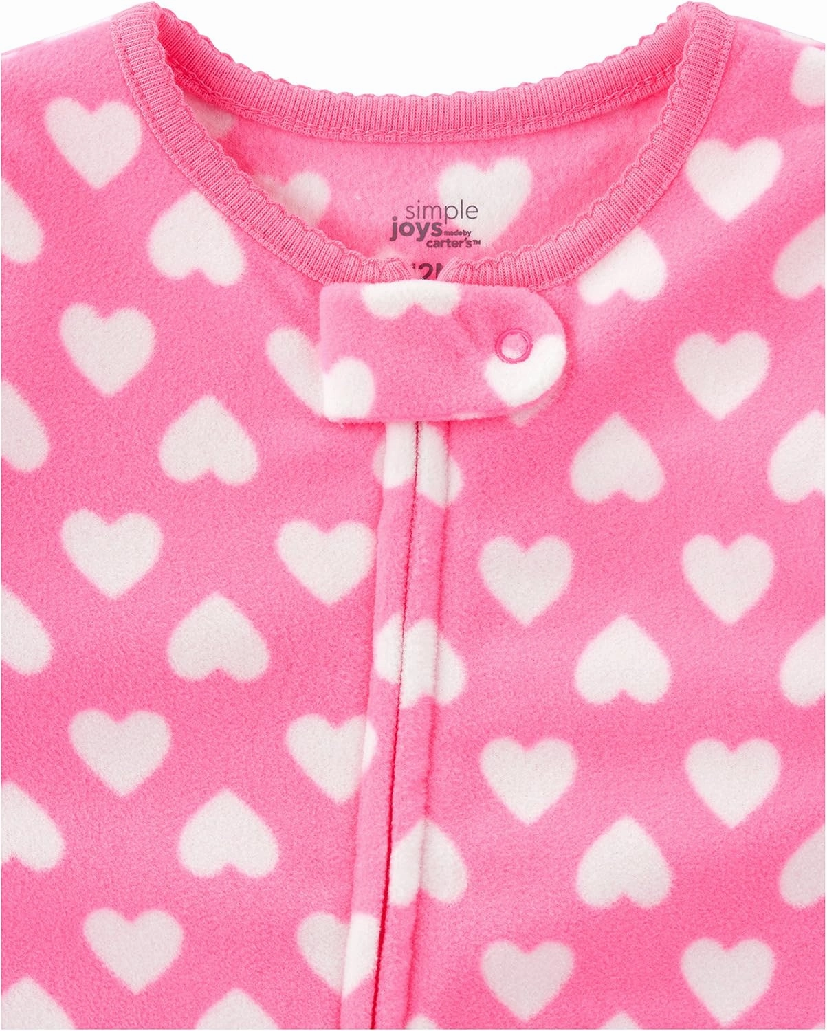 Simple Joys by Carter's Toddlers and Baby Girls' Loose-Fit Flame Resistant Fleece Footed Pajamas, Pack of 3
