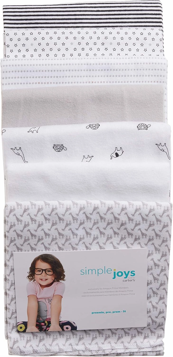 Simple Joys by Carter's Unisex Babies' Flannel Receiving Blankets, Pack of 7