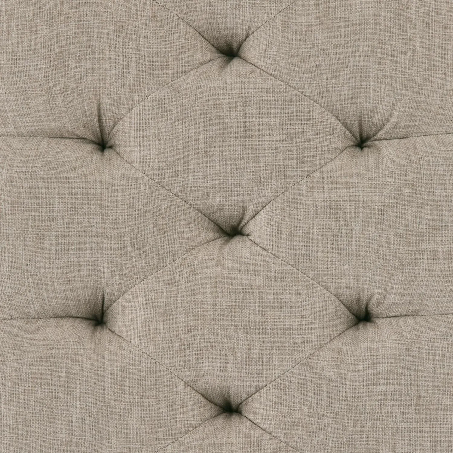 SIMPLIHOME Waverly 48 inch Wide Traditional Rectangle Tufted Ottoman Bench in Natural Linen Look Fabric, Assembled, For the Living Room and Bedroom