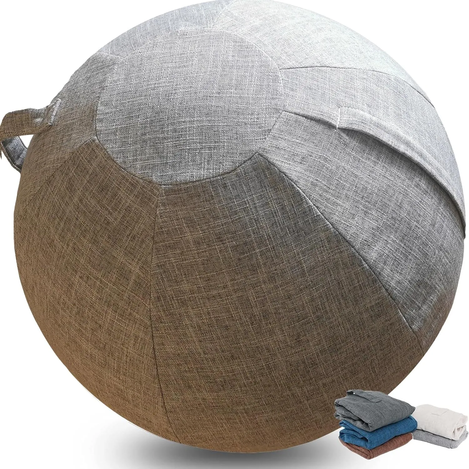 Sitting Ball, 55cm-75cm - Foldable Fabric Cover for Fitness/Pilates/Yoga/Office Balance Ball