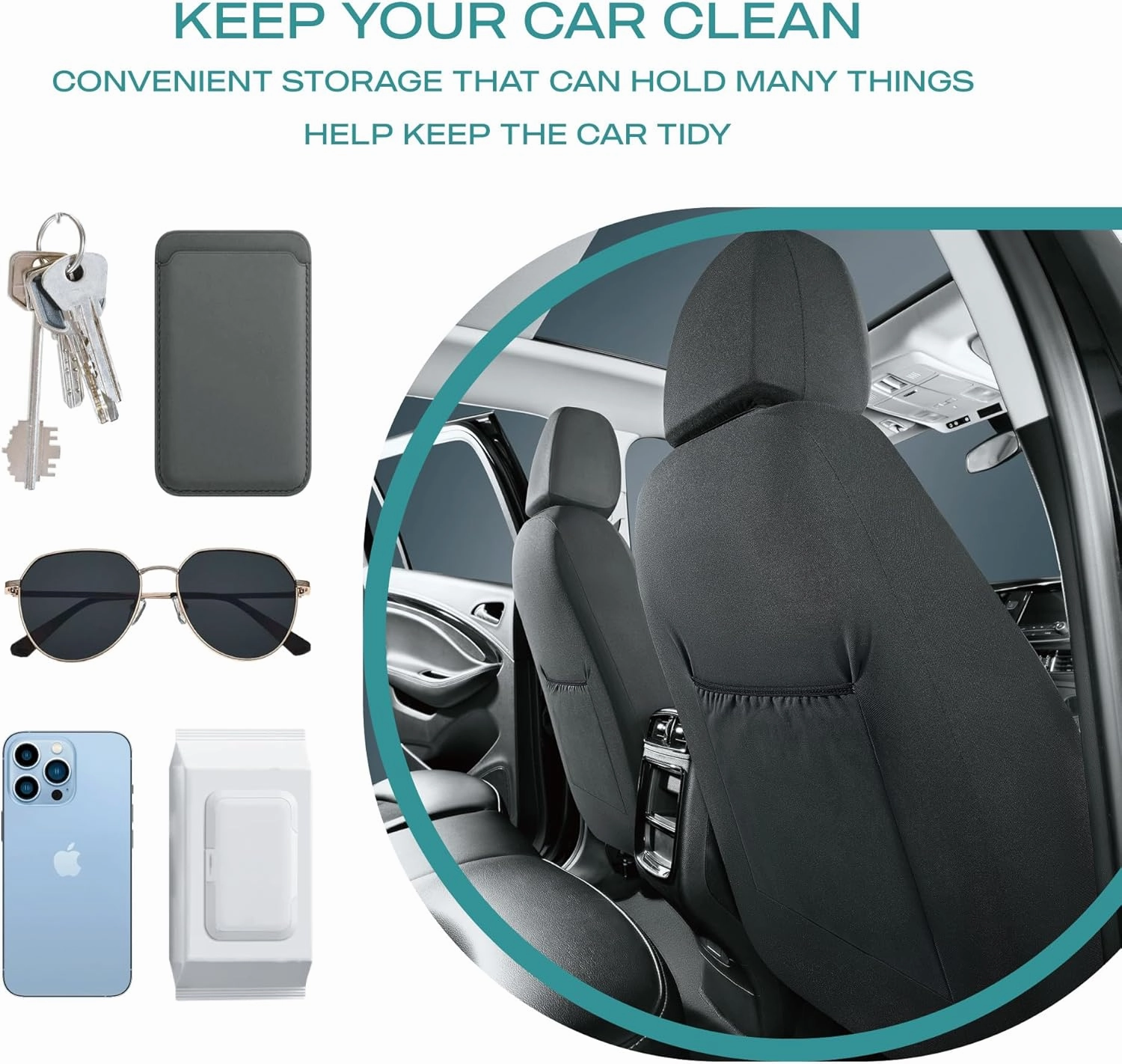 Skechers Car Seat Covers,Leather Seat Covers with GOGA Mat Technology,Waterproof Car Seat Covers Full Sets,Airbag Compatible,Comfort Universal Fit for Most Cars,Vans,Trucks,SUVs,Blue