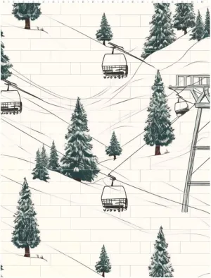 Ski Lift with Fir Tree Building Block Puzzle Personalized Building Bricks for Adults Block Puzzle Building DIY Brick Block Puzzles Valentine's Day Gifts for Home Decor Brick Puzzle