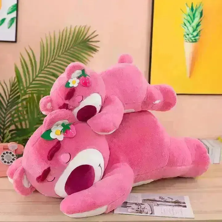Sleeping Strawberry Bear Pillow Plushie