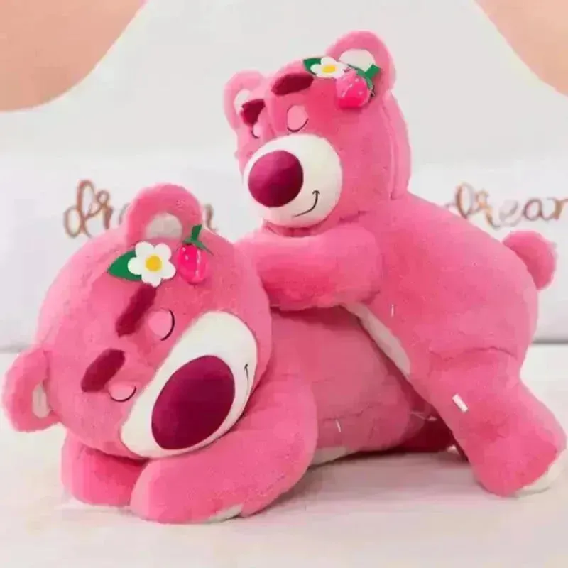 Sleeping Strawberry Bear Pillow Plushie
