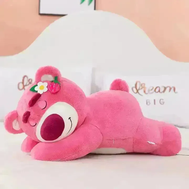 Sleeping Strawberry Bear Pillow Plushie