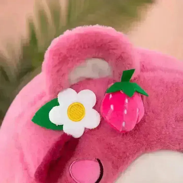 Sleeping Strawberry Bear Pillow Plushie
