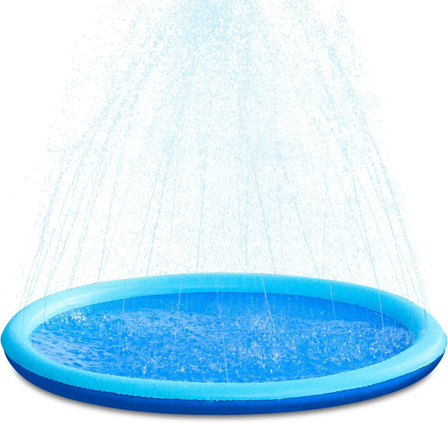 SLOOSH Non-Slip Splash Pad Sprinkler - Outdoor Water Toys Play Mat for Toddlers Kids Dogs, Outside Thickened Sprinkler Pool Party Durable Backyard Fountain for Girls Boys Pets (72in, Blue)