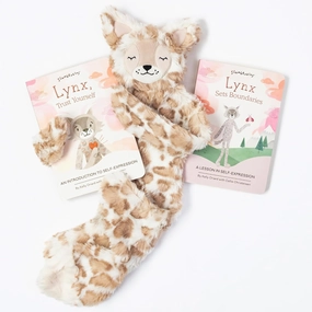 Slumberkins Lynx Snuggler & 2 Board Books Complete Set Bundle | Promotes Self-Expression, Mindfulness & Boundaries | Social Emotional Development (Lynx Snuggler Plush   2 Board Books)